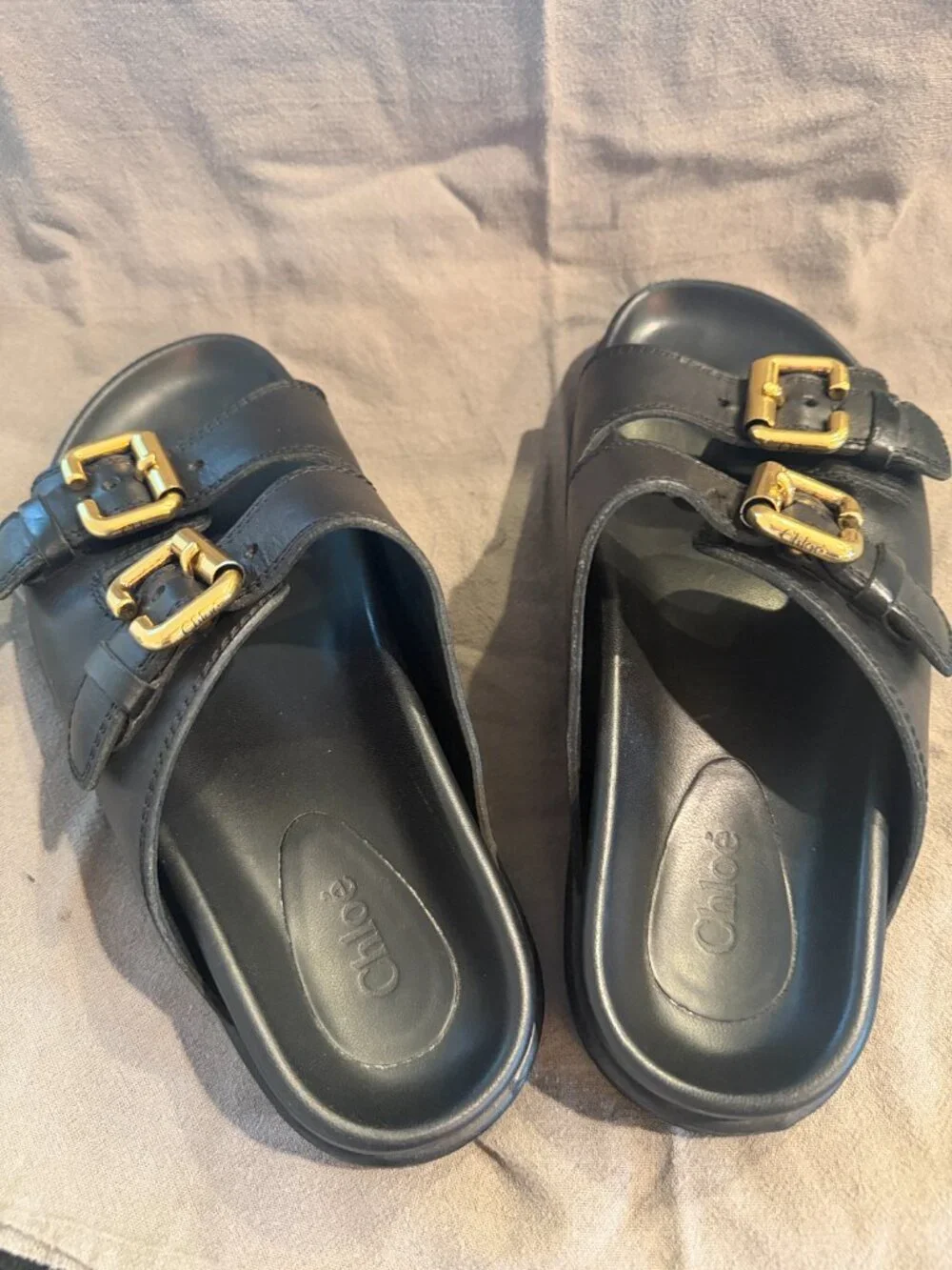 Womens Black Chloe Sandals Sz. 37